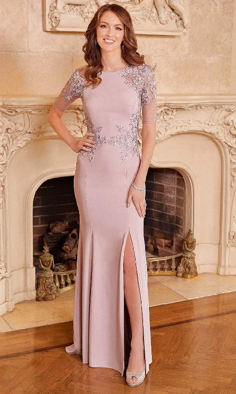 Chic Formal Gown Mori Lee 72529 - Crepe Embroidered Lace Trumpet Dress