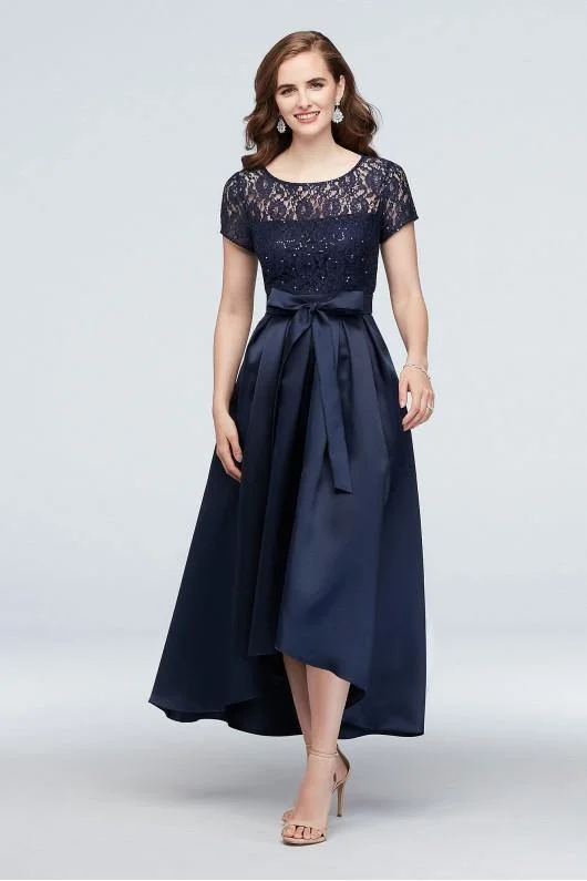 Floor-Sweeping Gown SL Fashions 9119171 Mother of the Bride High Low Dress