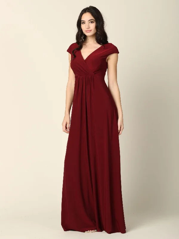 Fancy Embellished Dress Mother of the Bride Long V Neck Formal Dress Sale