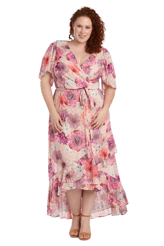 Vintage Lace Dress Nightway High Low Floral Plus Size Dress 22138W