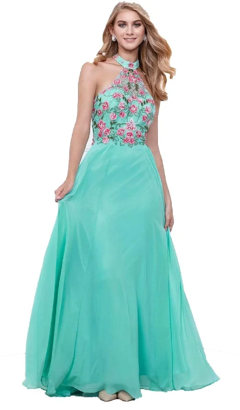 Chic Maxi Dress Nox Anabel 8326 - Floral Halter Prom Dress