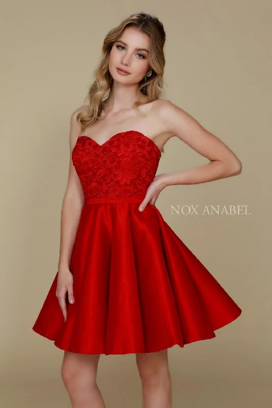 Organza Dress Short Strapless Formal Prom Homecoming Dress