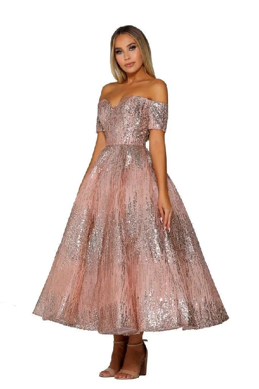 High-Low Dress Portia And Scarlett 6365 Prom Off Shoulder Dress