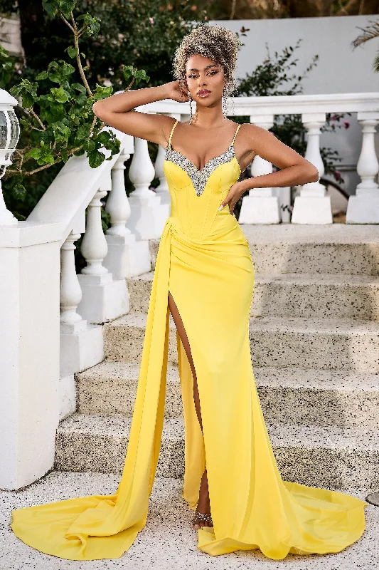 Draped Satin Gown PORTIA & SCARLETT PS23188 Iridescent Jewels and Structured Gown with Corset Draped Satin Gown PORTIA & SCARLETT PS23188 Iridescent Jewels and Structured Gown with Corset