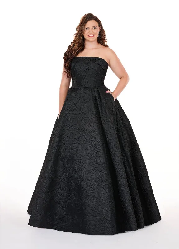 Deep V-Neck Dress Rachel Allan Prom Long Dress Plus Size Ball Gown