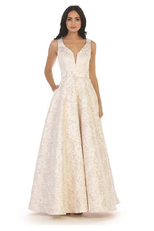 Subtle Shine Dress Prom Long Formal Sleeveless Jacquard  Ball Gown