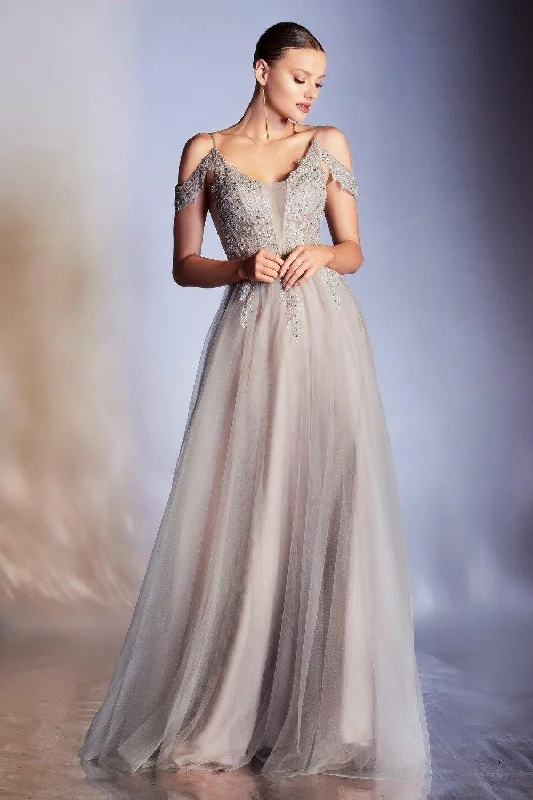 Asymmetrical Gown Cinderella Divine S407 Prom Long Layered Tulle Dress