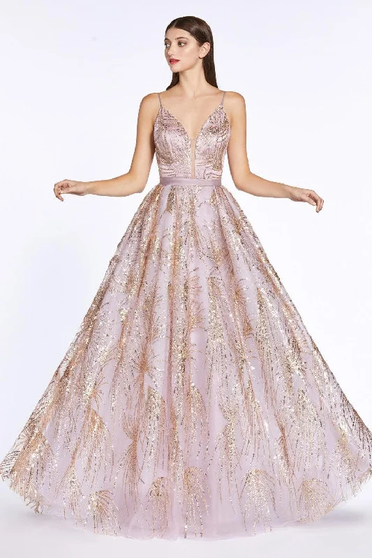 Formal Attire Cinderella Divine CZ0016 Prom Long Prom Dress Spaghetti Straps
