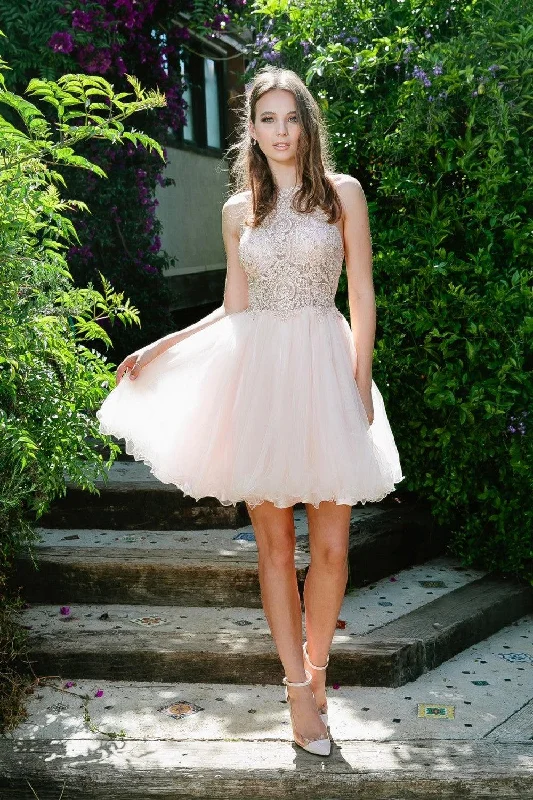 Off-Shoulder Dress Prom Short Dress Sleeveless Homecoming