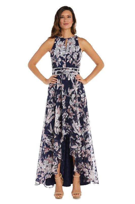 Tulle Gown R&M Richards 9402 High Low Floral Formal Dress