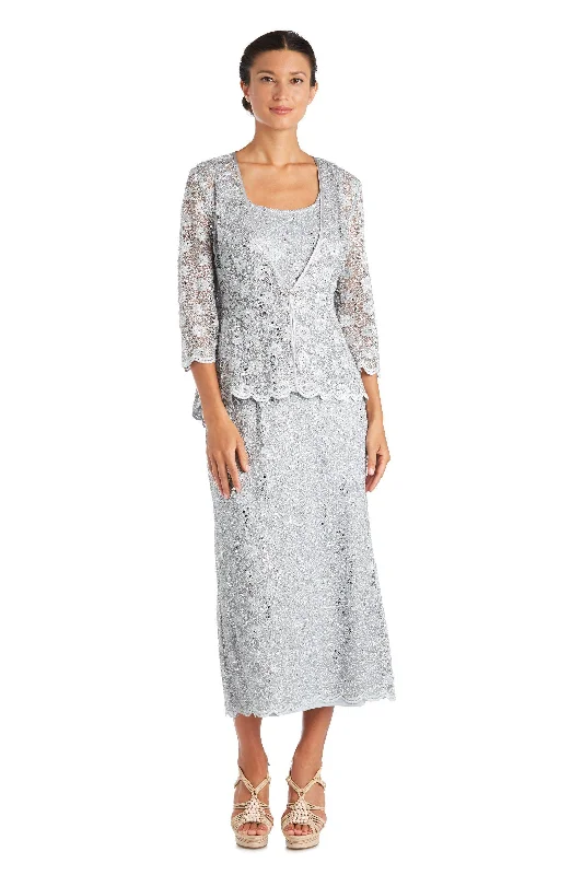 Stunning Silk Gown R&M Richards 7295 Long Mother Of The Bride Jacket Dress