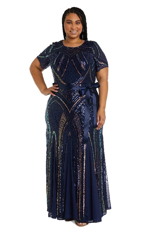 Dramatic Ball Gown R&M Richards 7965W Long Plus Size Formal Dress Sale