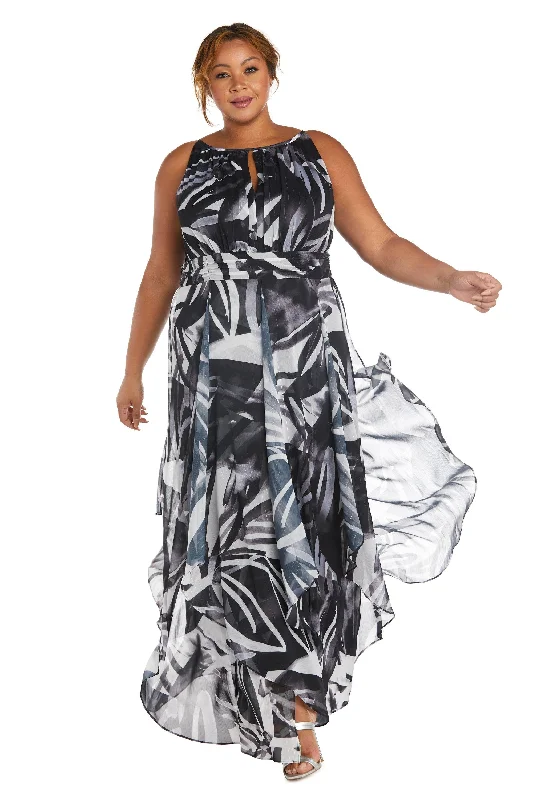 Fancy Evening Dress R&M Richards 7888W Long Plus Size Halter Dress