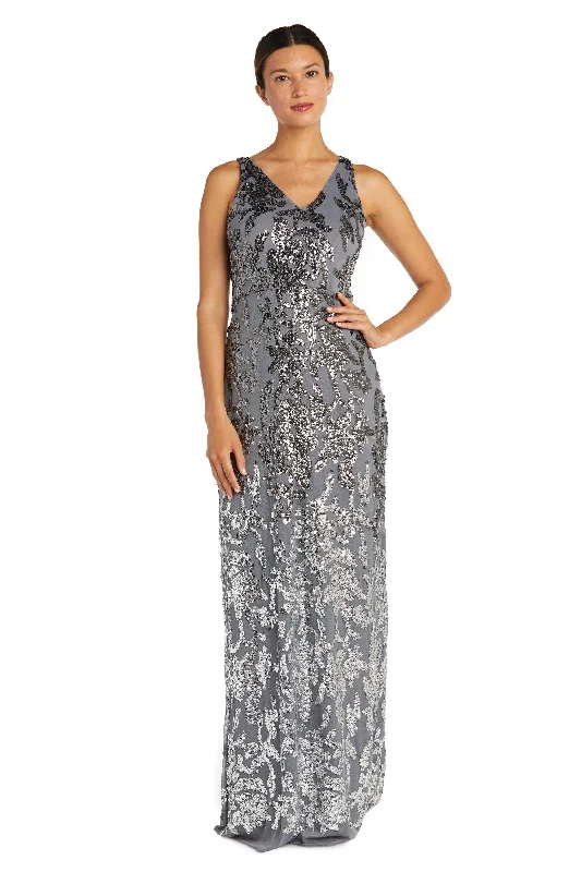 Embellished Maxi Dress R&M Richards 9131 Long Sleeveless Formal Ombre Gown Sale