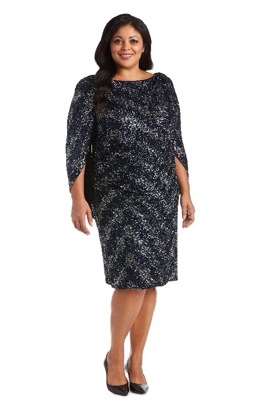Fringe Gown R&M Richards 7541W Mother Of The Bride Short Dress