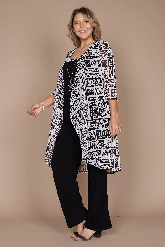 Winter Ball Gown R&M Richards 7248W Plus Size Duster Jacket Pant Suit Sale