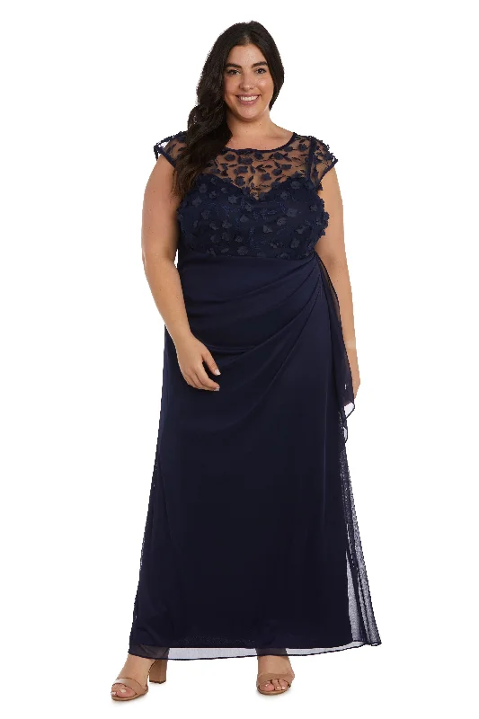 Backless Dress R&M Richards 2741W Plus Size Long Formal Dress