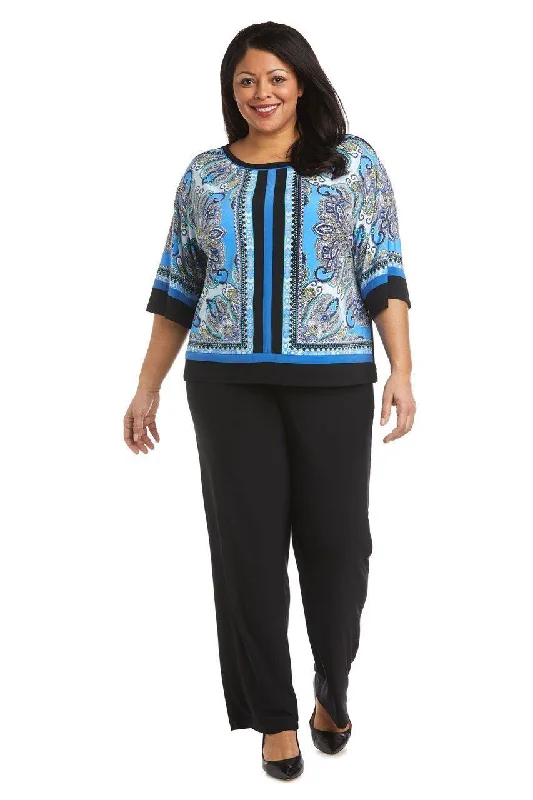 Luxe Embroidered Gown R&M Richards 7834W Plus Size Two Piece Pant Set
