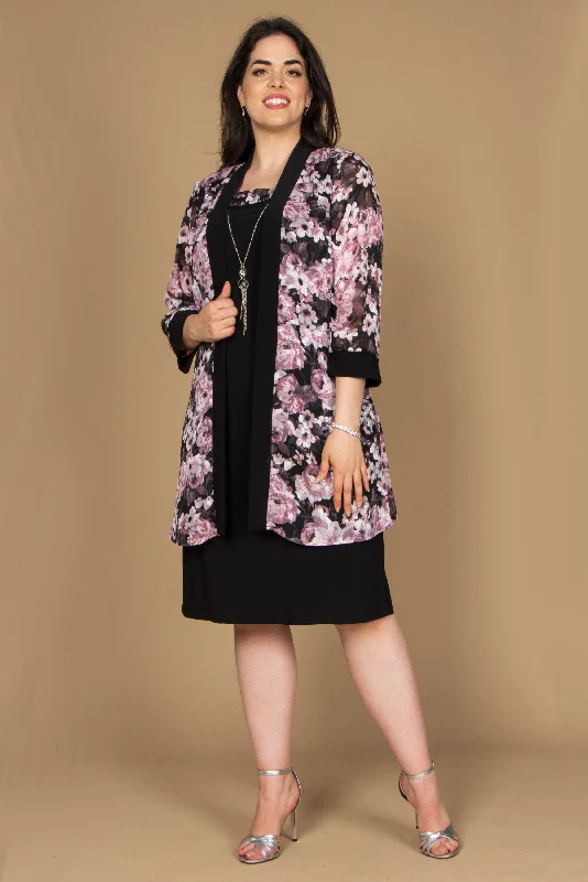 Modest Formal Dress R&M Richards 7959W Short Plus Size Jacket Dress