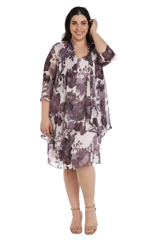 Structured Evening Gown R&M Richards 9388W Short Plus Size Jacket Dress Sale