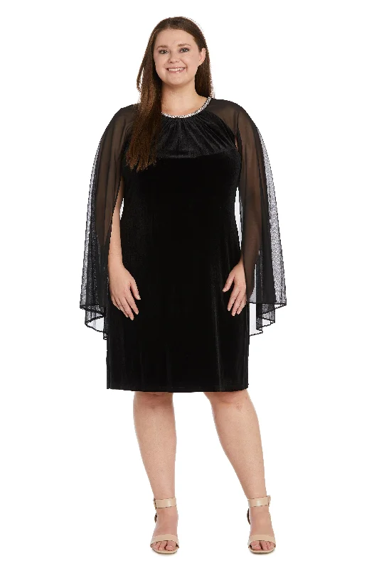 Regal Ball Gown R&M Richards 2641W Short Plus Size Velvet Dress