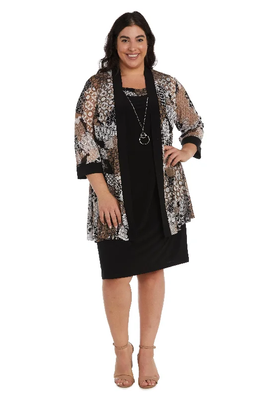 Lavish Evening Gown R&M Richards 9703W Short Two Piece Plus Size Dress
