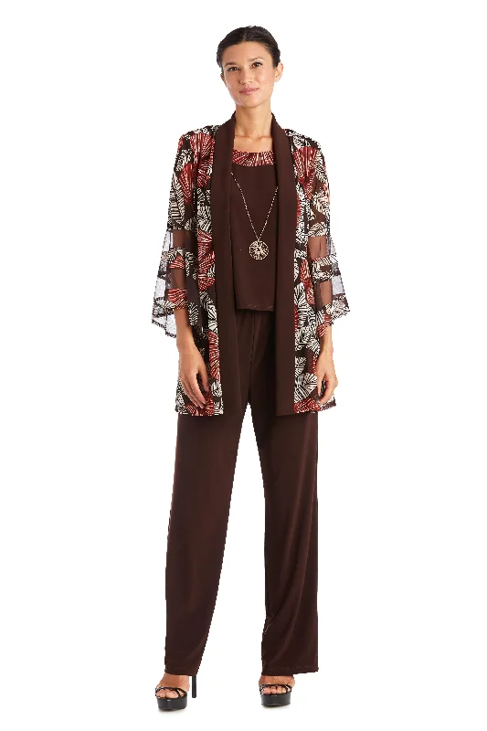 Cocktail Dress R&M Richards 7496 Two Piece Print Pant Suit Sale