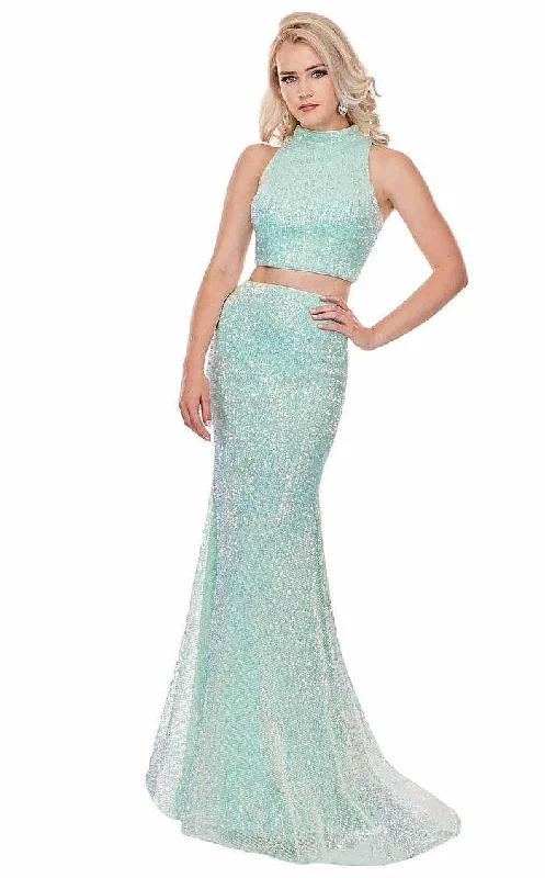 Perfect Fit Dress Rachel Allan Prom Long Two Piece Halter Dress 6450