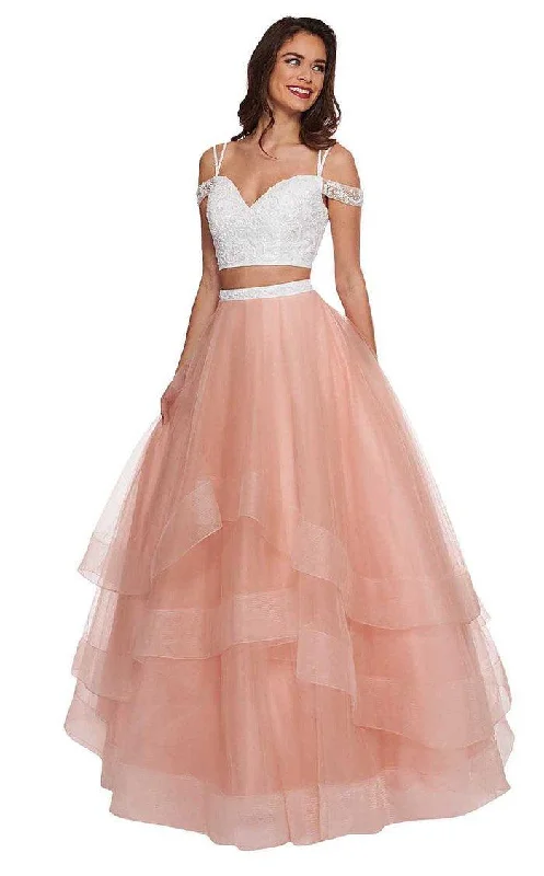 Stunning Silk Gown Rachel Allan Long Two Piece Prom Ball Gown 6434