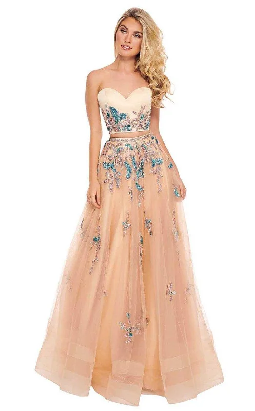 Brocade Formal Dress Rachel Allan Prom Two Piece Long Ball Gown 6428