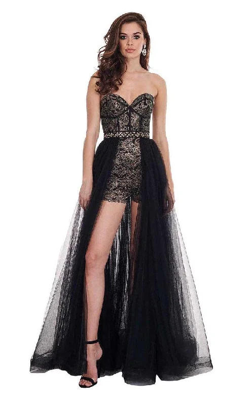 Couture Gown Rachel Allan Prom Short Romper Skirt Overlay 6618