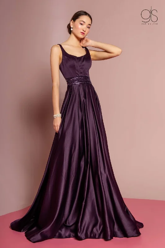 Satin Slip Dress Prom Long Sleeveless Formal Evening Dress