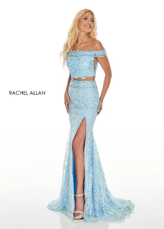 Artistic Embroidered Dress Rachel Allan Sexy Two Piece Long Prom Dress