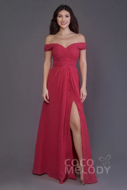 Sequin Maxi Dress Sheath-Column Floor Length Chiffon Bridesmaid Dress PR3536