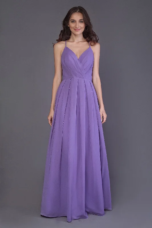 Glamorous Formal Dress Sheath-Column Floor Length Chiffon Bridesmaid Dress PR3572