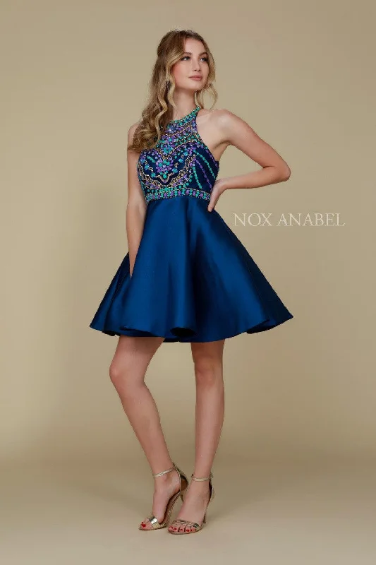 Fit And Flare Dress Short Beaded Homecoming Prom Dress