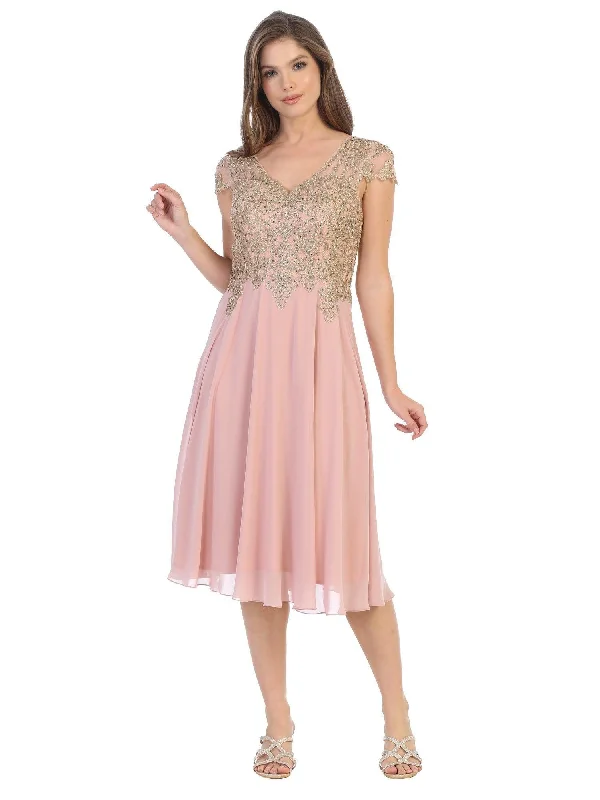 Bold Print Formal Dress Eva Fashion EV5217 Dusty Rose XL Sale