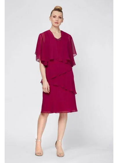 Empire Gown SL Fashions 9170353 Short Mother of the Bride Dress