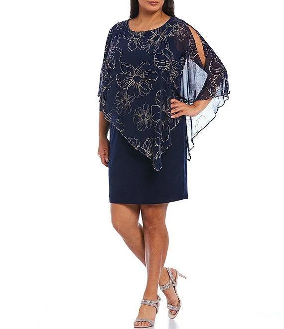 Floral Gown SL Fashions 9479146 Short Mother of the Bride Dress