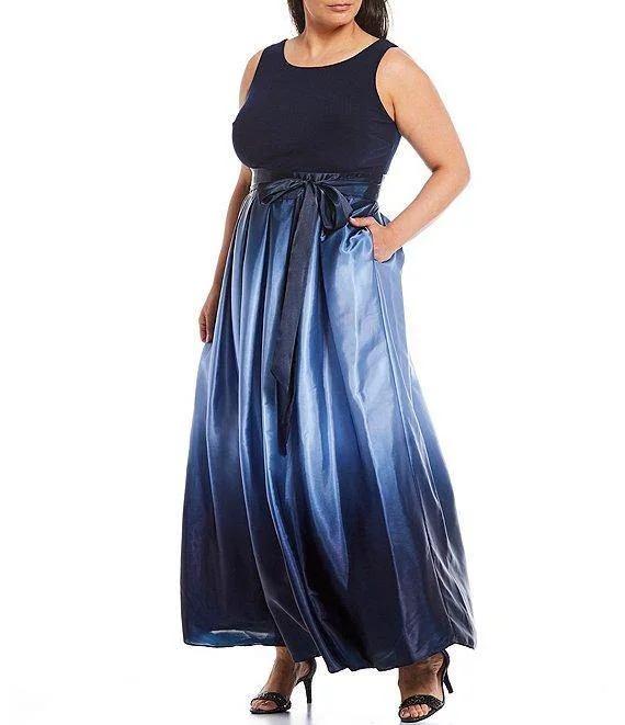Satin Mermaid Dress SL Fashions 619435M Long Formal Plus Size Dress M