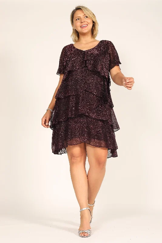 Elegant Gown SL Fashions 9155133 Tiered Pebble Formal Dress