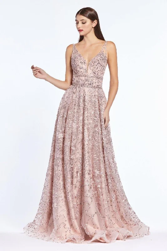 Velvet Dress Cinderella Divine CR840 Sleeveless Long Prom Dress Evening Gown