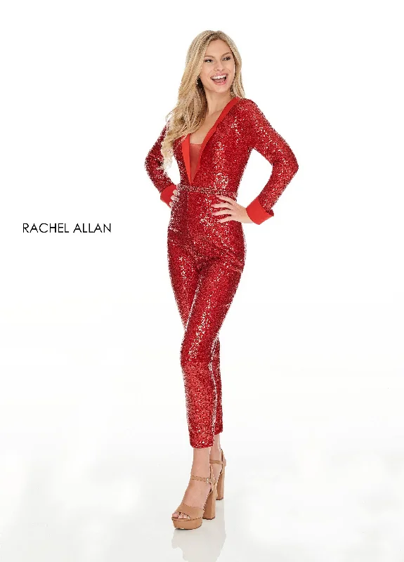 Couture Gown Rachel Allan Sparkling Jumpsuit Formal