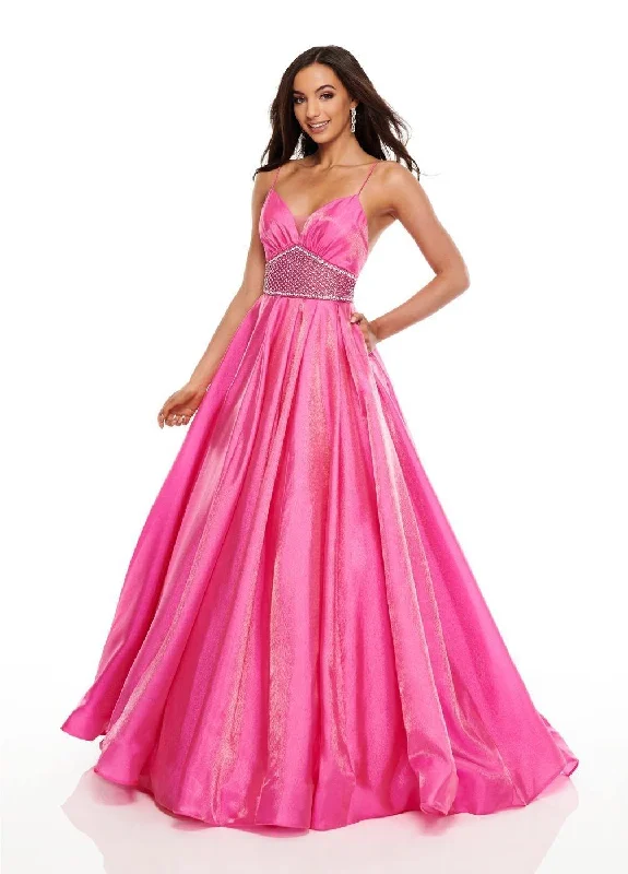 Striking Red Gown Rachel Allan Sparkling Long Prom Dress Ball Gown