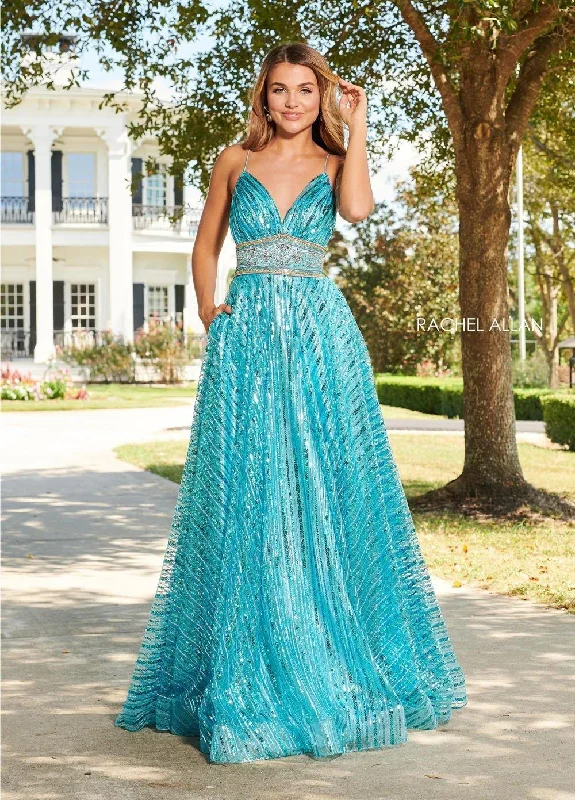 Statement Sleeve Dress Rachel Allan Sparkling Long Prom Dress