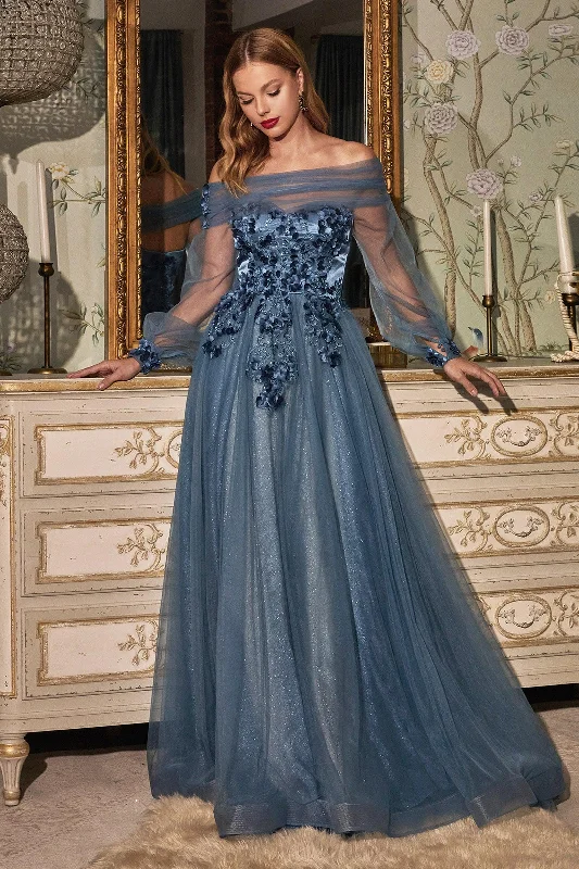 Classic Evening Dress Cinderella Divine CD978 Long A Line Formal Prom Dress