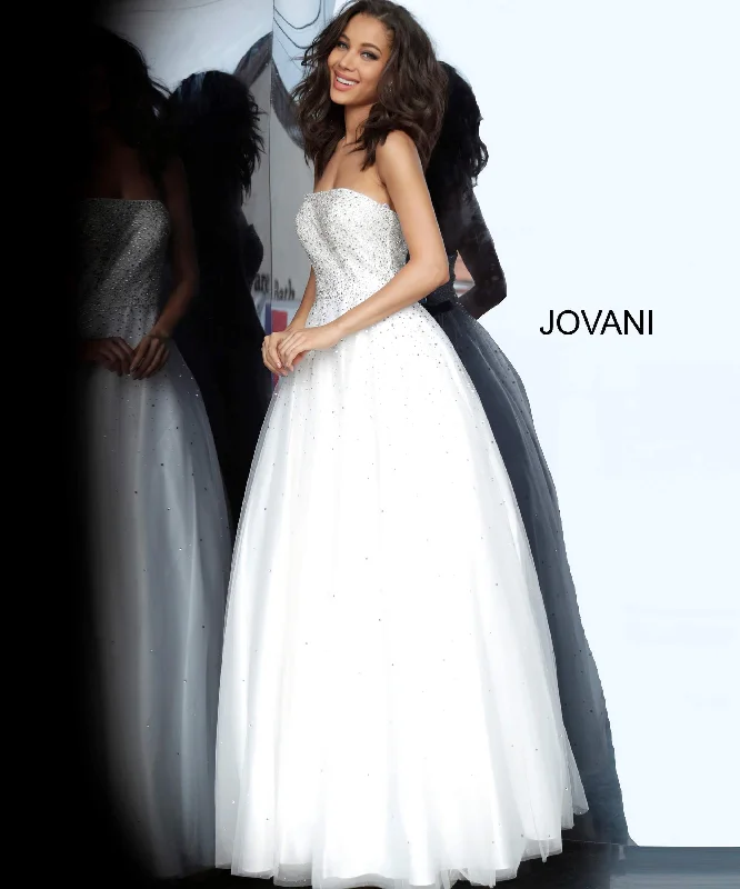 Fit And Flare Dress Jovani 65664 Prom Long Strapless Ball Gown
