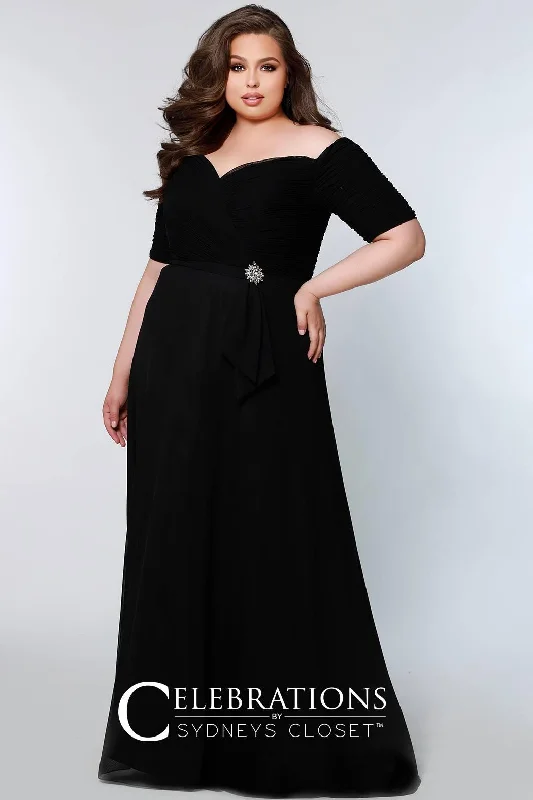 Artistic Embroidered Dress Black 24 Sydneys Closet Long Mother of the Bride Formal Gown Sale