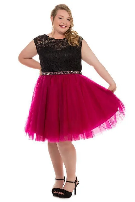 Lace Dress Sydneys Closet Plus Size Short Prom Dress