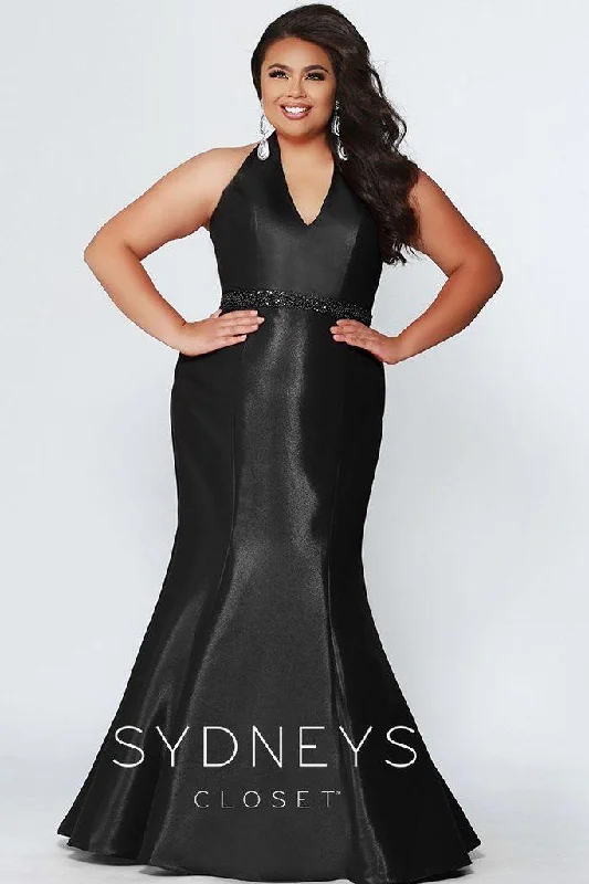 Satin Mermaid Dress Sydneys Closet Long Satin V-Neck Plus Size Mermaid Prom Dress